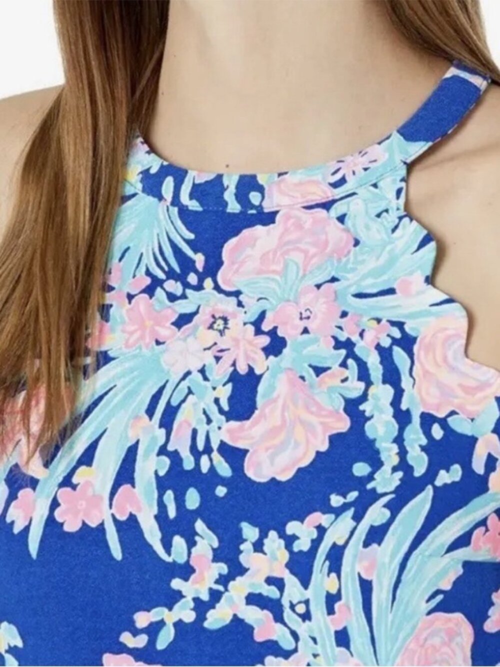 Lilly Pulitzer Tabby Shift Mini Dress Toucan Party Corsica Blue, Scallops XS - Picture 5 of 10